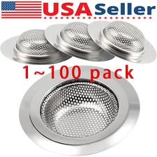 4.5" Kitchen Sink Strainer Stopper Stainless Steel Drain Basket Waste Plug