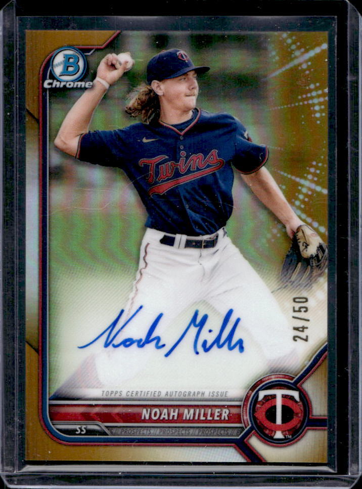2022 Bowman Chrome Noah Miller Prospect Auto Gold Refractor #24/50 #CPA-NM