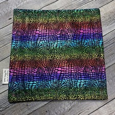 EDC HANK W/MICROFIBER BACK 8  - RAINBOW SNAKESKIN FOIL COLORFUL HANDKERCHIEF