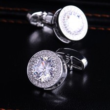 Gemelli uomo moda 1 paio camicia tuta polsini gioielli strass classico