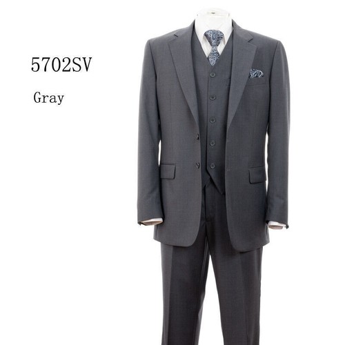 Men's Luxurious Wool Feel Suit W/Vest &Pants 2 Button Modern Fit 38R~60L 5702SV - Picture 8 of 10