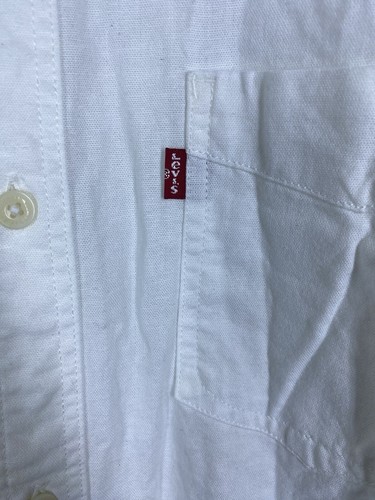 Levi’s Shirt Mens 2XL Solid White Button Up Long Sleeve Western Pocket Red Tab - Picture 3 of 10