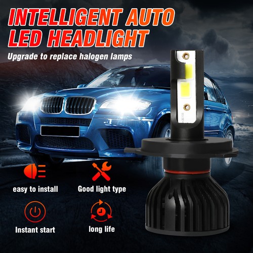 H4+H3 6000K LED Headlight & Fog Light Bulbs Combo Kit 4pc Super Bright white New - Picture 4 of 18