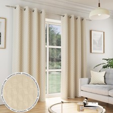 TOKYO THERMAL BLOCKOUT CURTAINS SOFT VELVET EMBOSSED EYELET RING TOP READY MADE