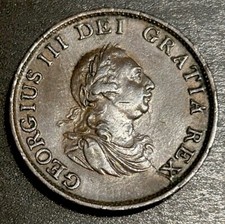 1799 Halfpenny, George III About Extremely Fine