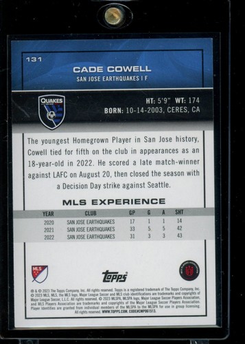 2023 Topps MLS #131 Cade Cowell Soccer Tile - Picture 2 of 2