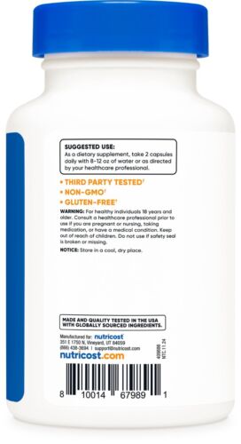 Nutricost AKG Integratore di acido alfa chetoglutarico 1.000 mg, 240 capsule - Foto 4 di 5
