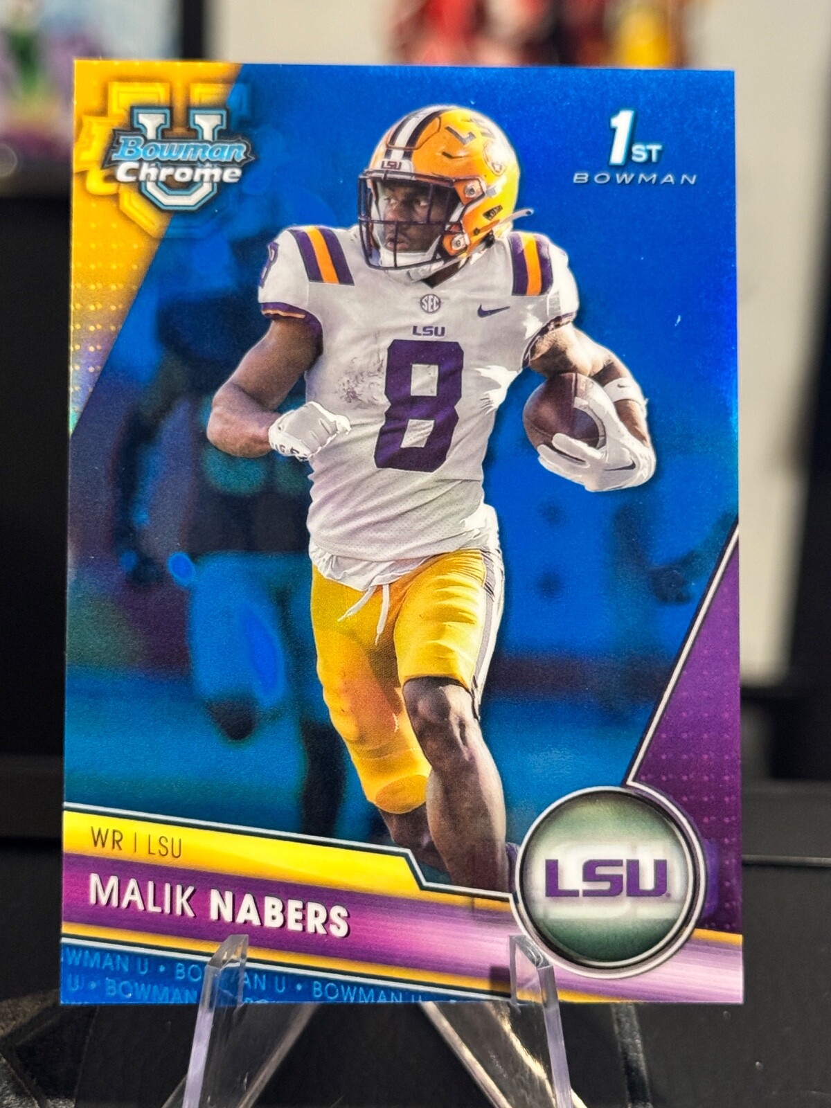 Malik Nabers RC BLUE SAPPHIRE 2023 BOWMAN U CHROME Sapphire