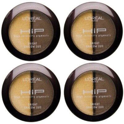 4 Loreal HIP Bright Eye Shadow Duo # 864 Bustling Each 0.08 oz (2.4 g) Sealed