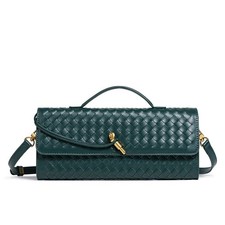 Fashion Horizontal Clutch Woven Shoulder Baguette Bag Women's Oblique Span Bag