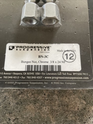 Progressive Suspension BN/3C Bungee Nuts 3/8 x 24 NF Pair Tie Down Knobs NOS - Bild 2 von 9