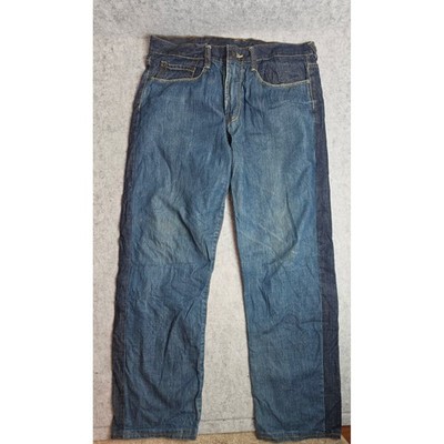 Evisu Genes Multi Tone Panel Denim Jeans Cinch Back Baggy Y2K Streetwear
