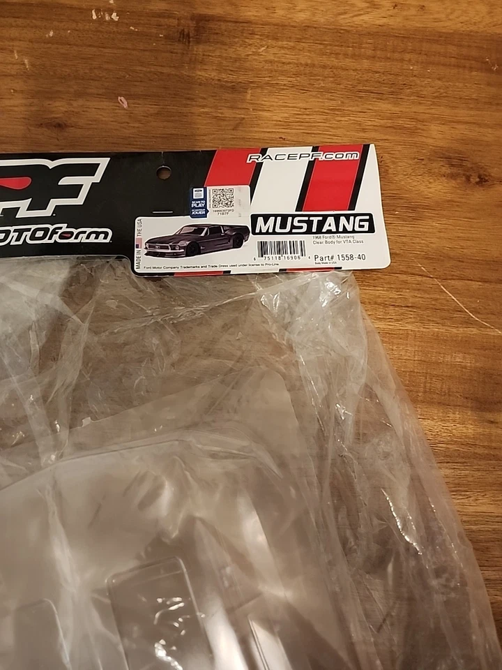 Protoform 1558-40 Clear 1968 Ford Mustang 1/10 Scale Car Body Plus Bonus Body - Image 2 of 4