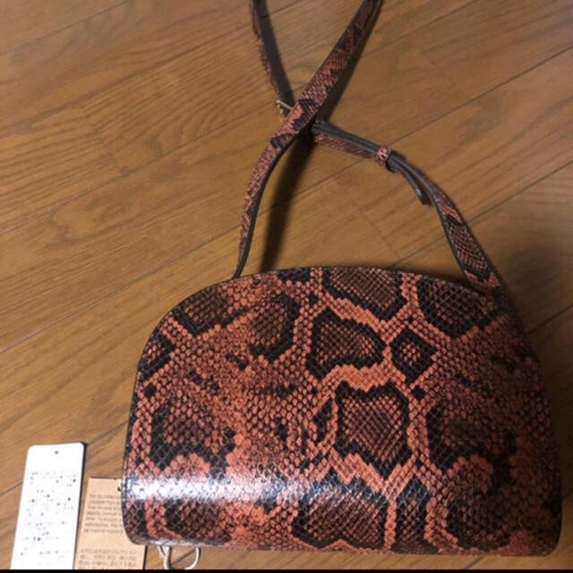 A.P.C. Half Moon Python Pattern Embossed Brown Li… - image 3