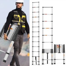 2.6M-3.8M Heavy Duty Multi-Purpose Stainless Steel Telescopic Ladder No-slip