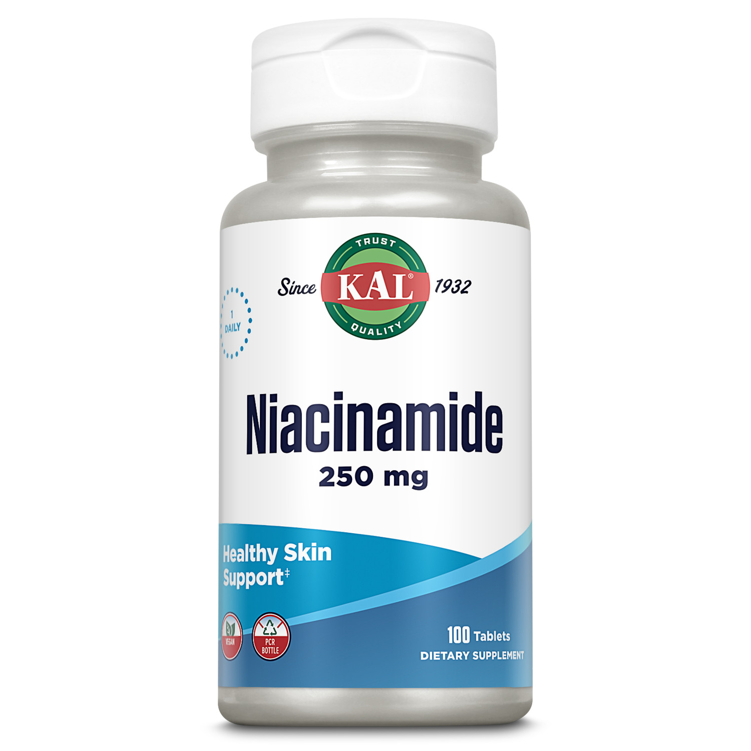 KAL Niacinamide 250mg Tablets, Vitamin B3 Supplement for Skin Health, Energy