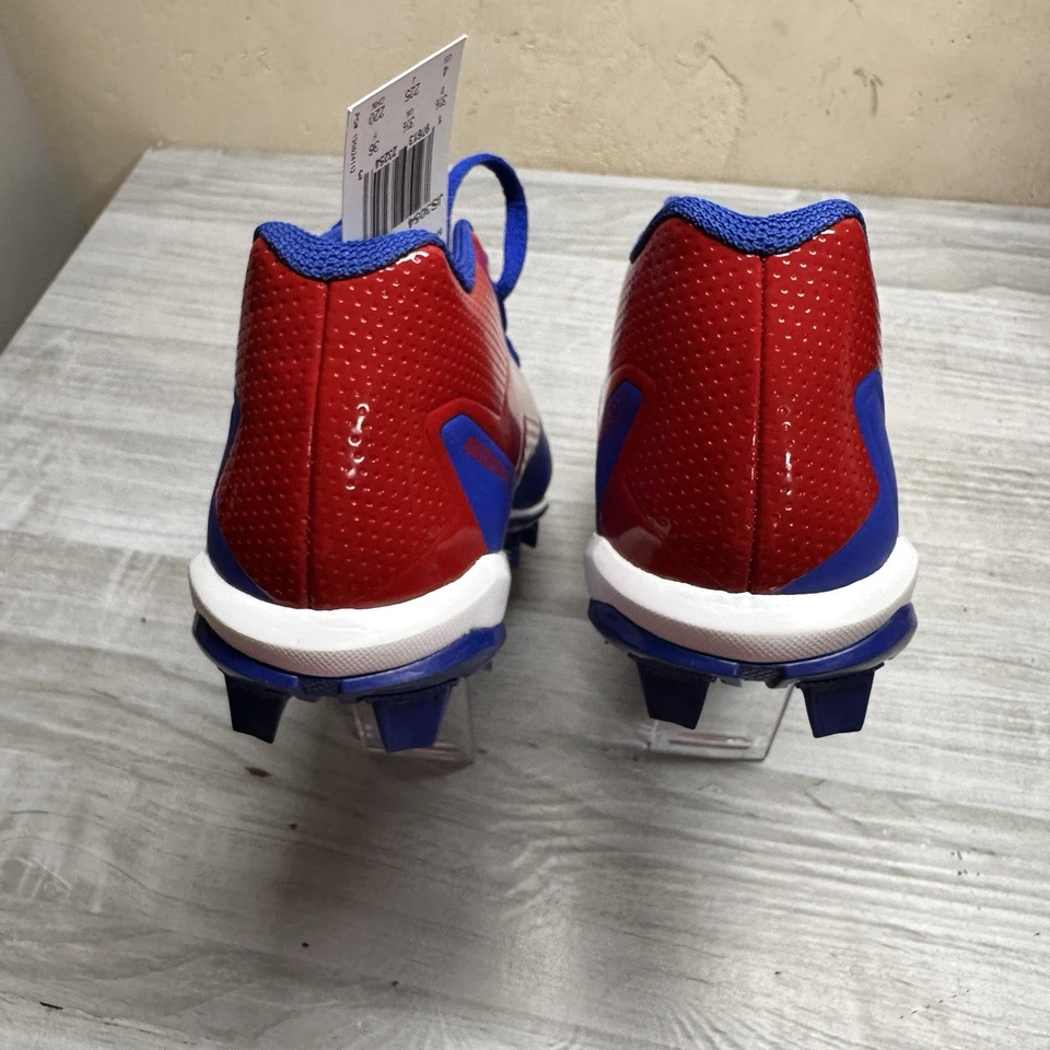 Adidas Adizero Impact MD K Blue Red Baseball Softball Cleats Boy’s size 4 - Image 3 of 4