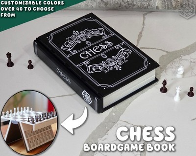 Chess Book Game | PlayBook'd Bookshelf Decor Travel Boadgame Board ForgeCore