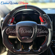 Real Carbon Fiber Steering Wheel For Dodge Charger Challenger Hellcat Srt 2015