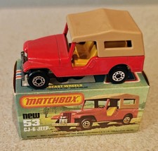 Matchbox 53 Jeep CJ6 Red Superfast England Toy Model 70mm 4x4 NMIB