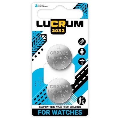 2-Pack Watch Battery for Casio G Shock Replacement - CR2025 Watch Batteries C...