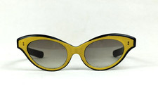 Vintage Cat Eye Sunglasses 50s Paris Design Very Rare Party Yellow Shades NOS