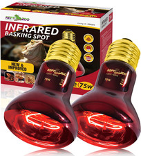 75W Reptile Heat Lamp Bulb 2PCS Infrared Heat Emitter Red Heat Lamp for Reptile