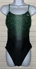 NWT TYR Sz 36 LARGE Durafast Elite Women's Odyssey Cutoutfit Swimsuit Green