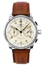 Image of Zeppelin Mediterranee Chronograph Tachymeter Beige Dial Quartz Z96705 Mens Watch
