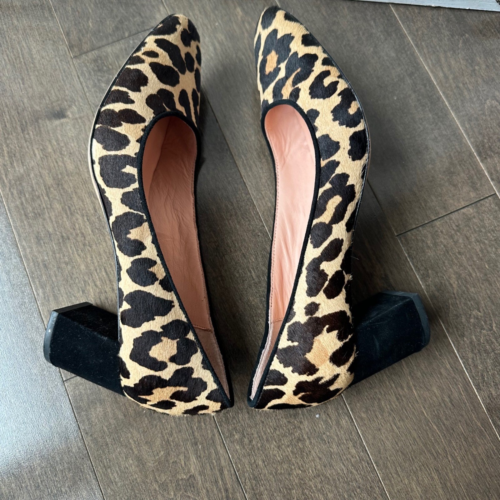 Kate Spade Leopard Print Cow Fur Fall Holidays Classic Block Heel 7M thumbnail 5