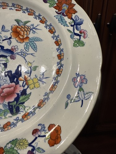 Antico John & Wm. Piatto Ridgway, Chinoiserie inglese, c 1820 - Foto 4 di 11