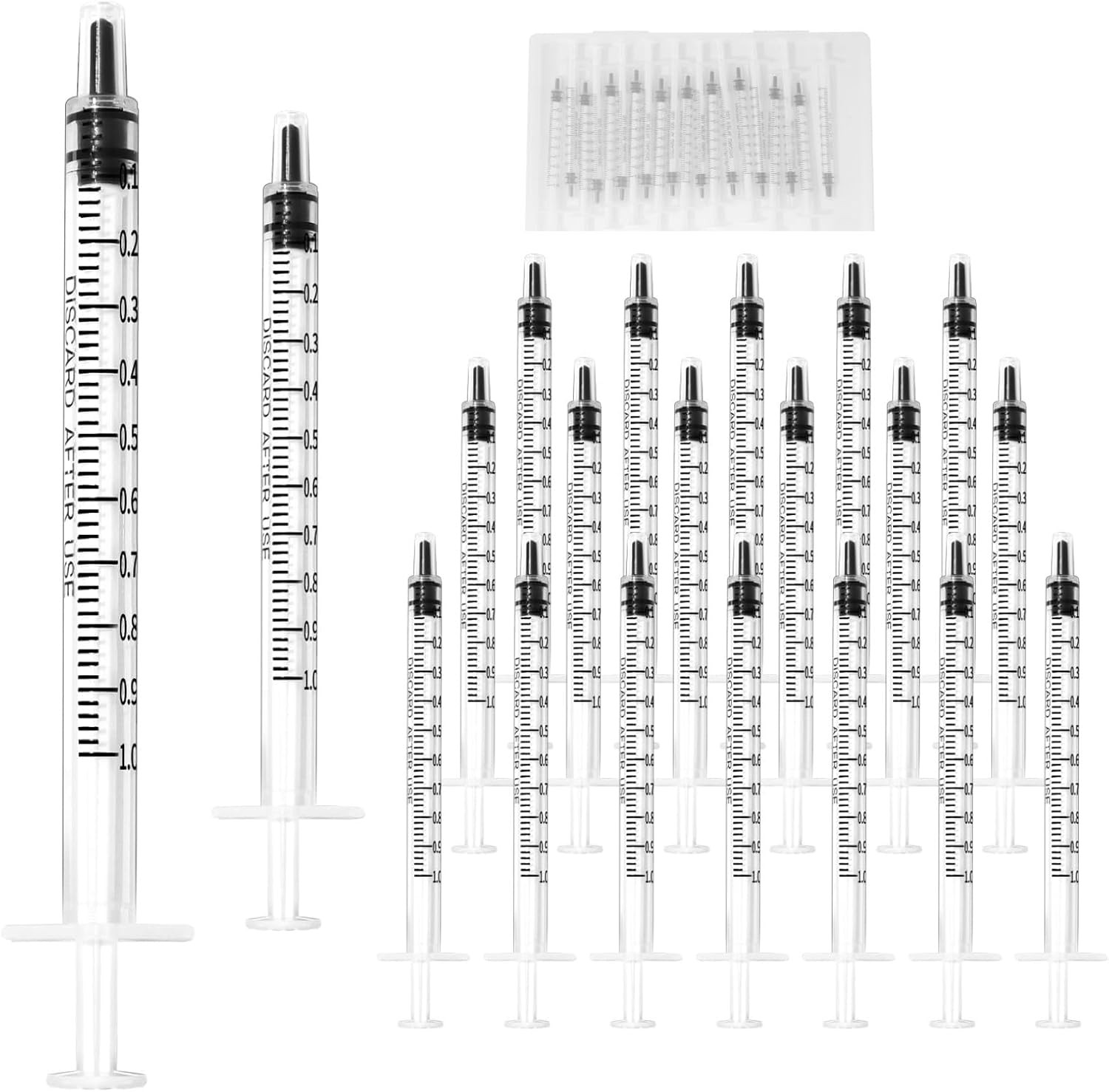 20 Pack 1ml Syringe for Liquid, 1cc Plastic Small Syringes Scientific... 