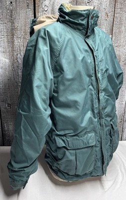 CABELAS Goretex Mens XL Hooded Jacket Coat Waterproof Black Pockets Full Zip