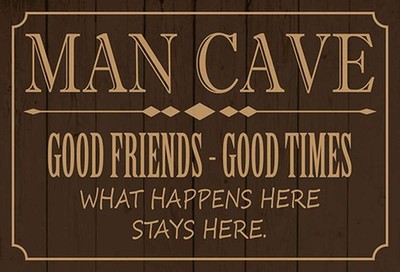 Holzschild 20x30 cm man cave good friends good times Deko Geschenk Holz Schild