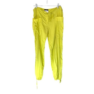 Weekend Max Mara Yellow Relaxed Fit Casual Beachy Cargo Jogger Pants Size 12
