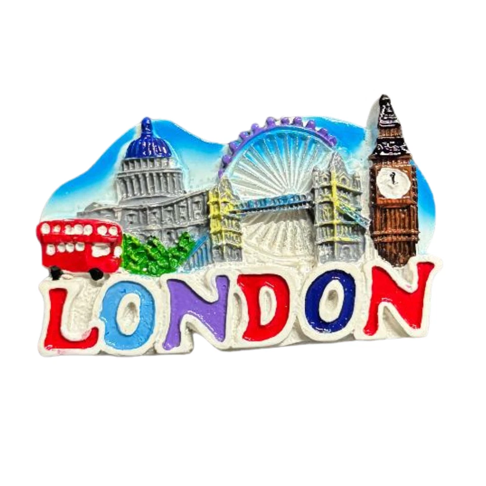 3D CERAMIC FRIDGE MAGNET LONDON ICONS SOUVENIR Fridge Magnet Big Ben London Eye