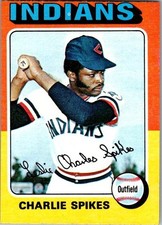 1975 Topps Mini Baseball - Charlie Spikes #135 - Cleveland Indians