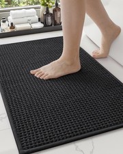 Color Geometry Chenille 16x24" Non-Slip Small Bathroom Rug Denser Pile