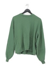 WAT.THE BRAND Women's Jumper S Green 100 Cotton Crew Neck Pullover