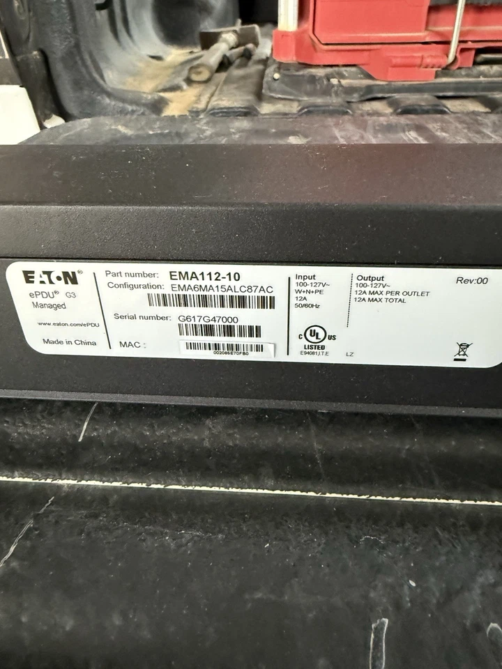 Eaton Single-Phase Managed Rack PDU 1.44 kW max 120V 12A 0U 16 Outlet EMA11210 - Image 4 of 4