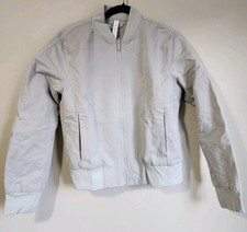 Lululemon Sz 10 Womens Non-Stop Cotton Bomber Jacket Raw Linen Reversible