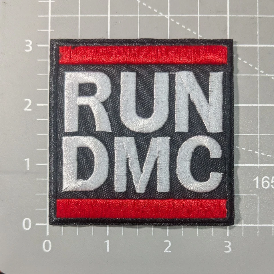 RUN DMC Patch Hip Hop Rap Iconic Old School Music Embroidered Iron On Patch 3x3 - Image 2 of 3