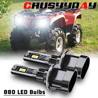2x 880 893 LED Headlight Bulbs Fit Arctic Cat Snowmobile Crossfire EFI 2007-2011