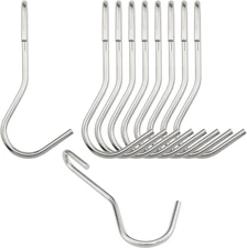 10Pc Heavy Duty S Hooks - 90 Degree Twist Angled Pot Rack Hooks for Hanging Kitc