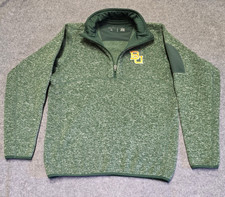 BAYLOR BU Sweatshirt Men's MEDIUM Green 1/4 Zip Pullover NCAA Long Sleeve