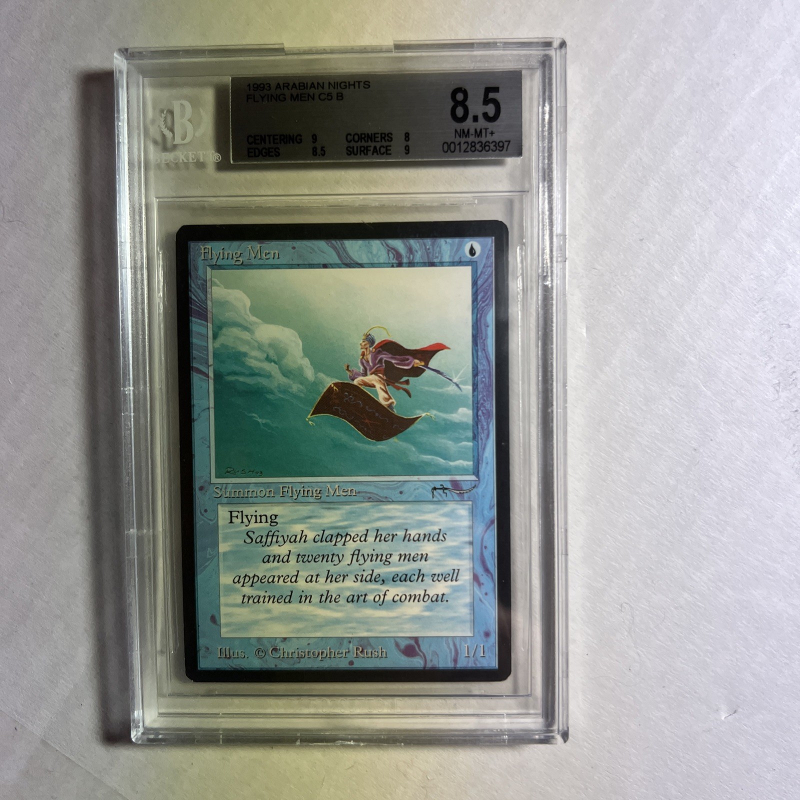 MTG Arabian Nights Flying Men C5 B BGS 8.5 NM-MT+ (x2 9 subs) 1993