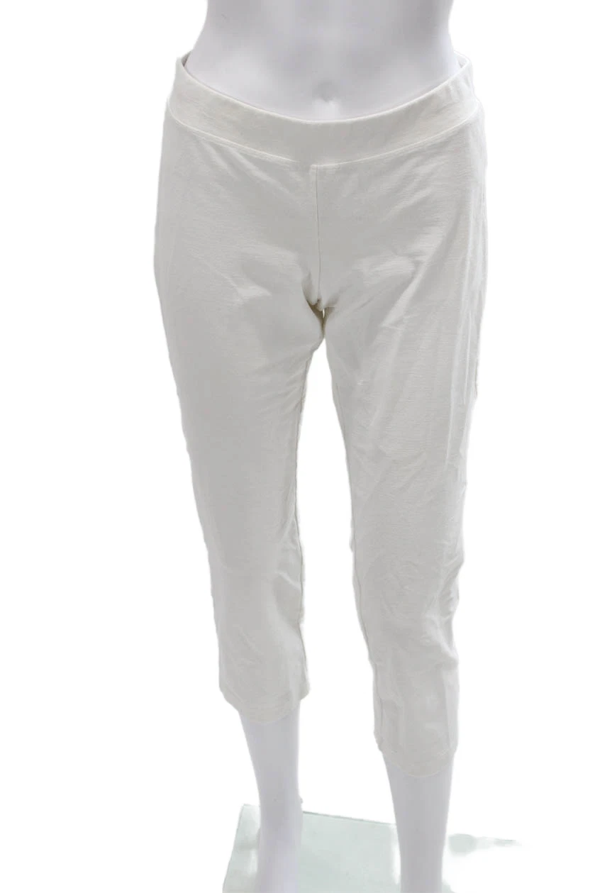 Eileen Fisher Women Capri Pants White Viscose Pull On Size PS