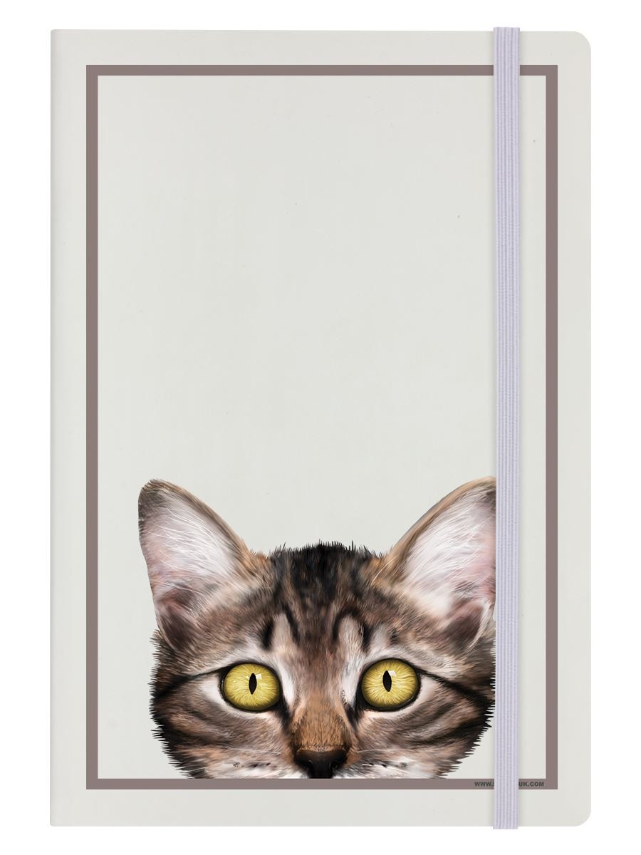 Inquisitive Creatures Notebook Kitten A5 Hard Cover Cream 14x21cm