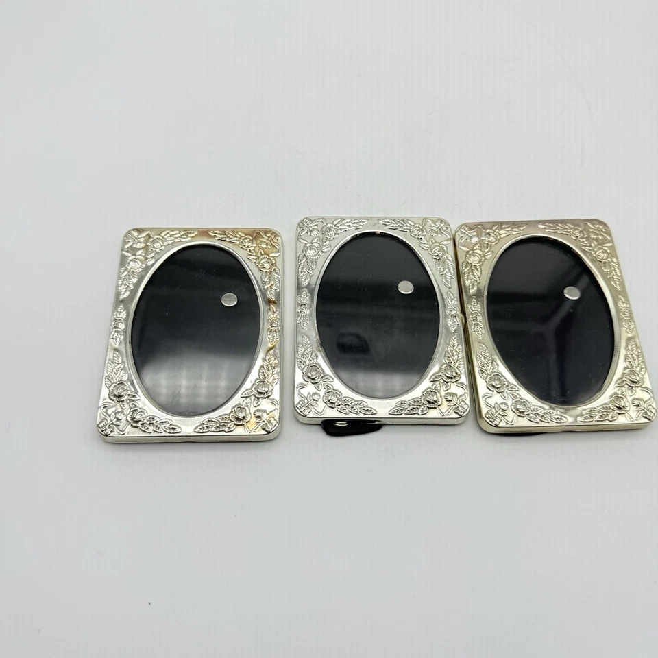 Juego de 3 álbumes de fotos de terciopelo negro y tono plata en relieve Foto 2 de 4