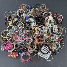 10LB Vtg Modern Beaded Charm Stretch Multicolor Bracelet Fashion Jewelry Lot Br5